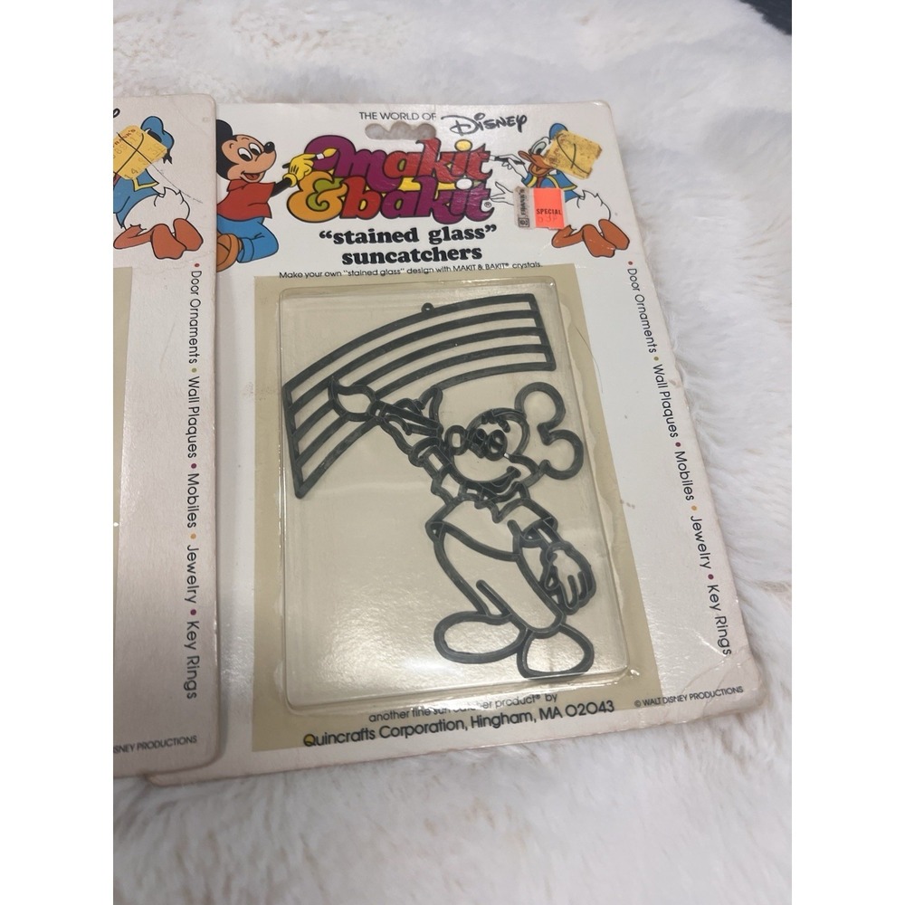 Vintage Makit & Bakit Disney Rainbow Mickey Mouse Stained Glass Suncatcher